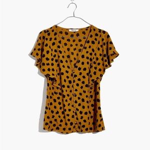 Madewell Carmelina Flutter-Sleeve Top in Painted Spots